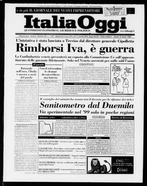 Italia oggi : quotidiano di economia finanza e politica